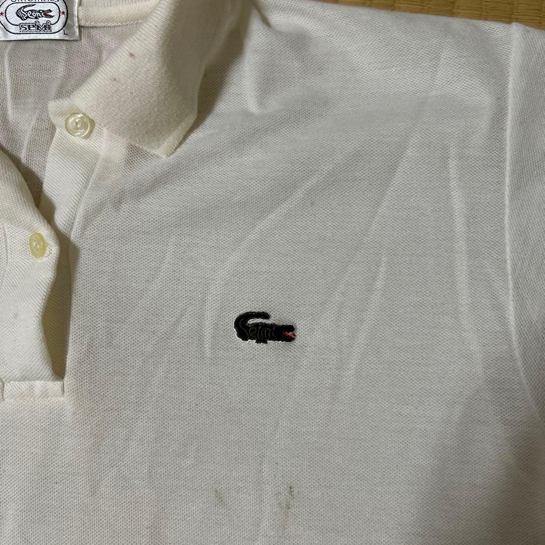 LACOSTE ポロシャツ ホワイト 半袖 古着 表記L — image 4