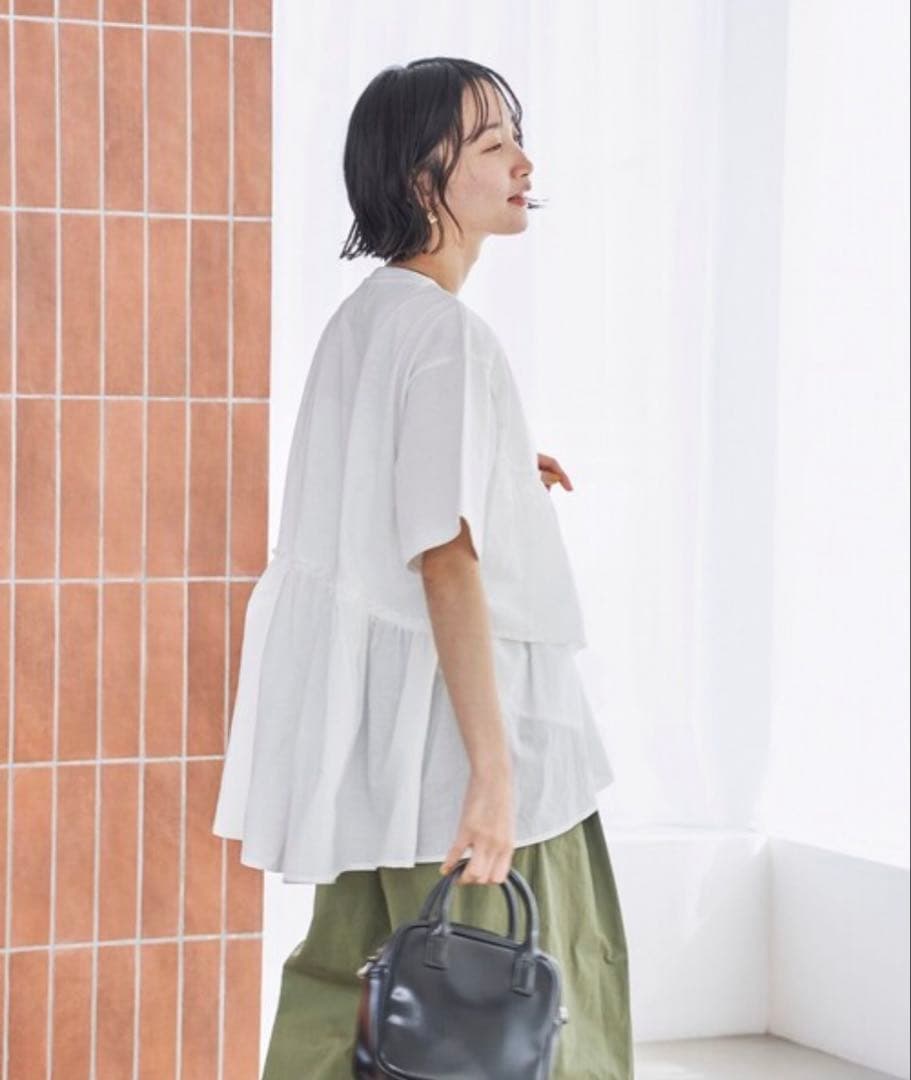 tシャツ ピグメントフリルドッキングT レディース　coen — image 2