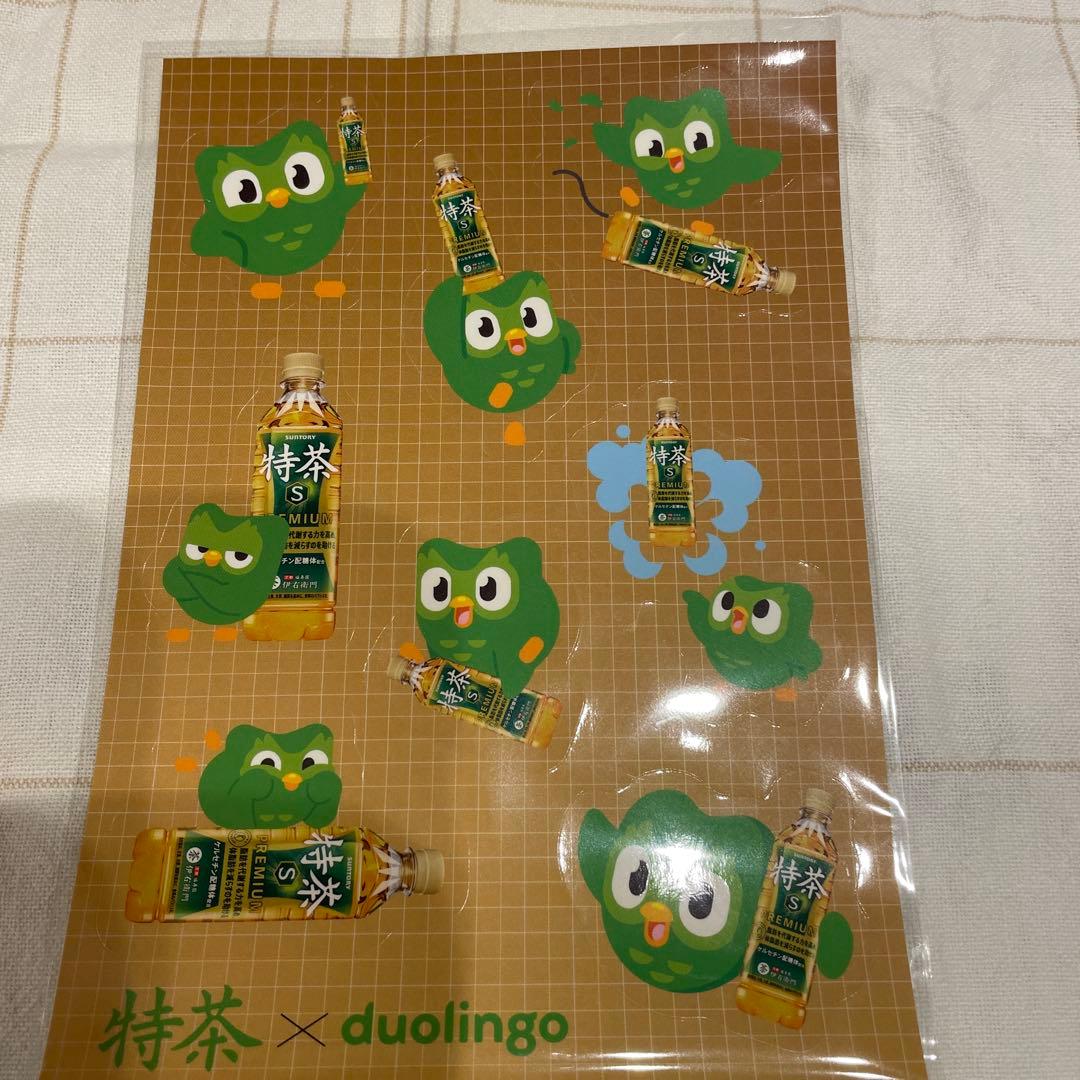特茶 × Duolingo アクリルキーホルダー ステッカーセット — image 2