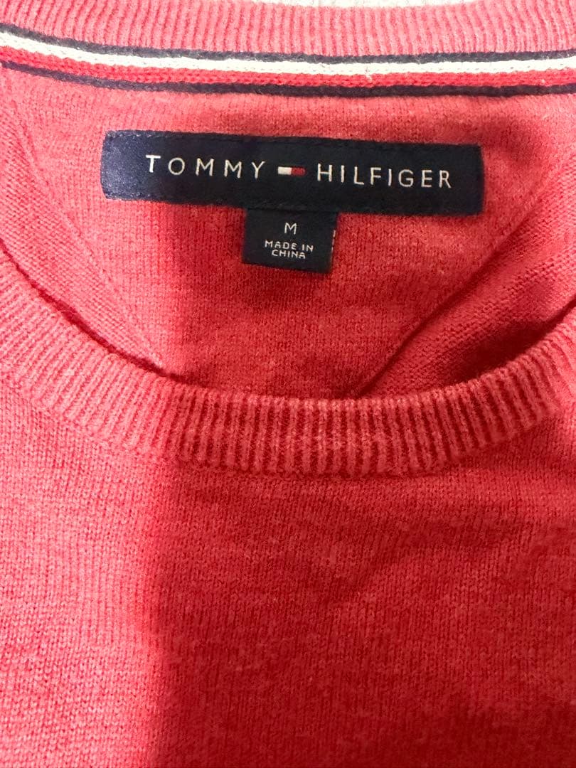 TOMMY HILFIGER 赤 クルーネック セーター M — image 3