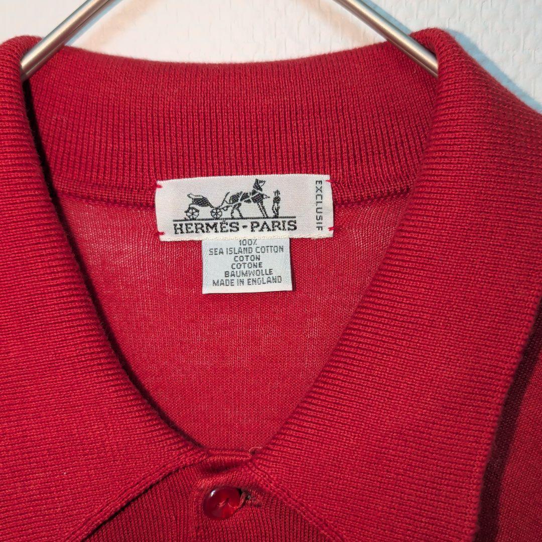 HERMES　エルメス　長袖　薄手ニット　レッド　ヴィンテージ — image 4