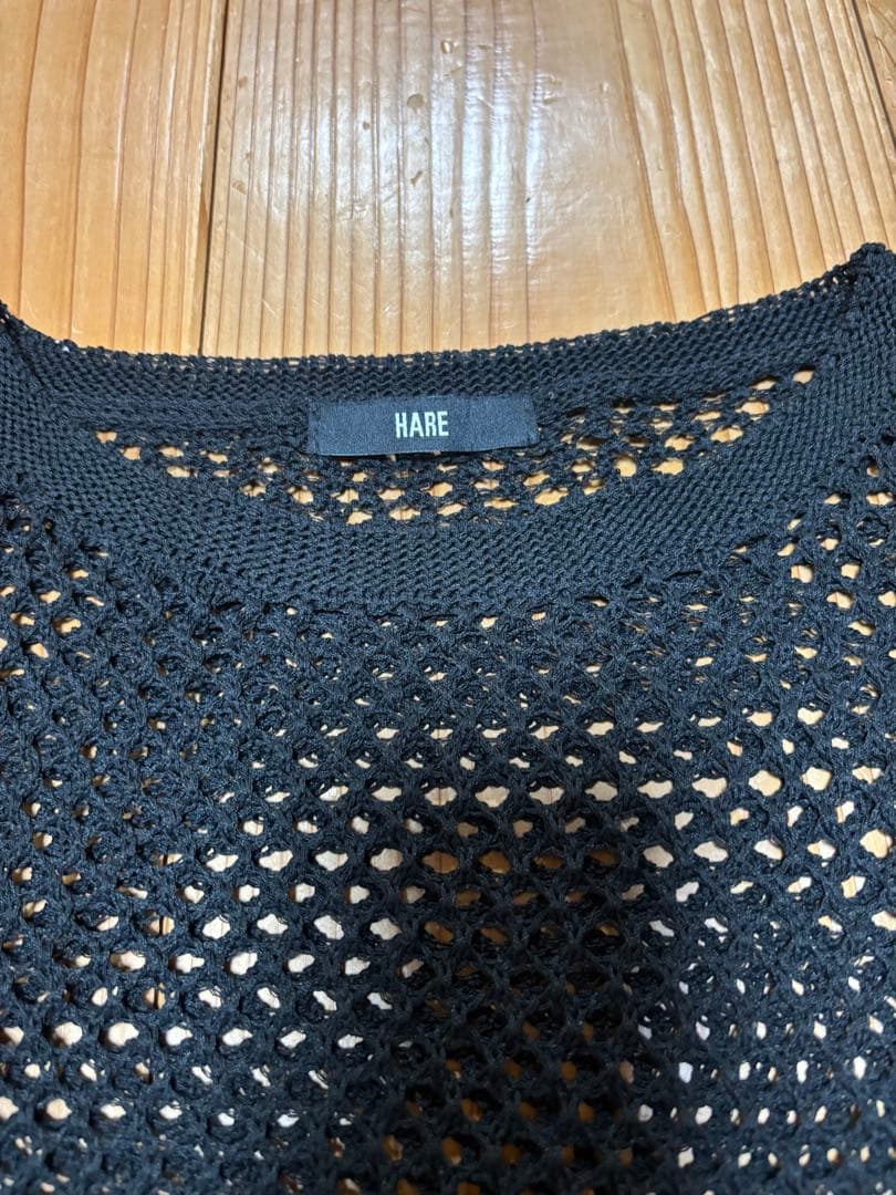 ［美品］HARE メッシュニット　オーバーサイズ　ブラック　半袖　フリーサイズ — image 2
