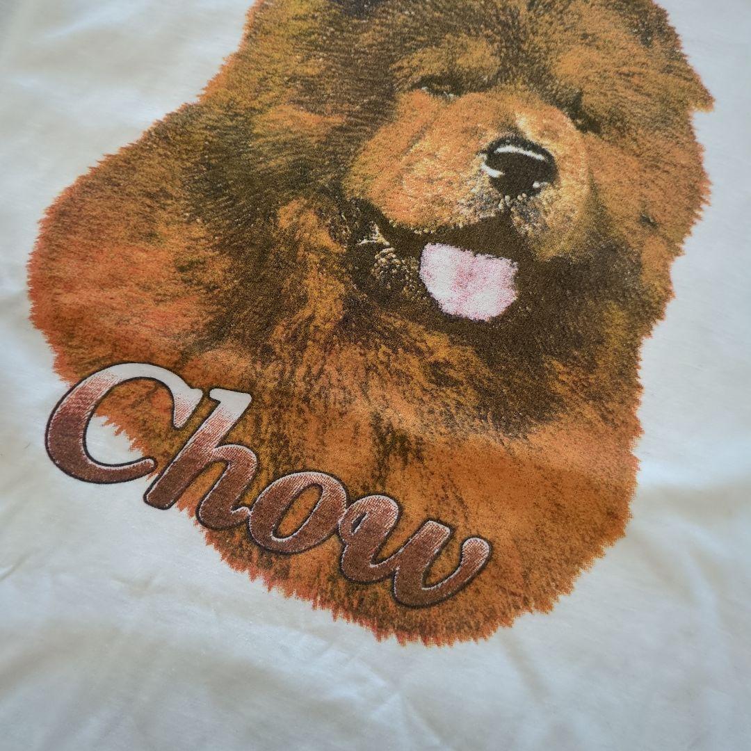 00年代 海外 チャウチャウ犬 Tシャツ 白 可愛い 希少 ホワイト — image 3