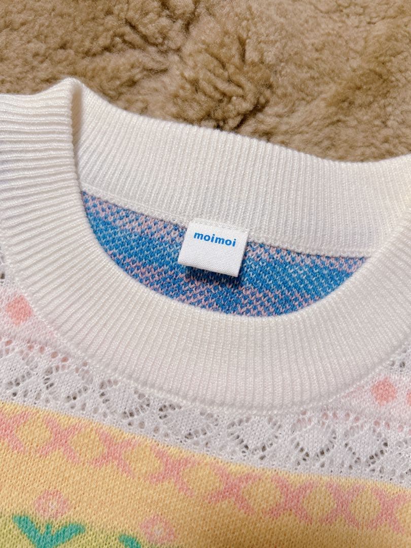 【新品未使用】バースデイ　moimoi ニットベスト　カラフル　総柄 — image 2