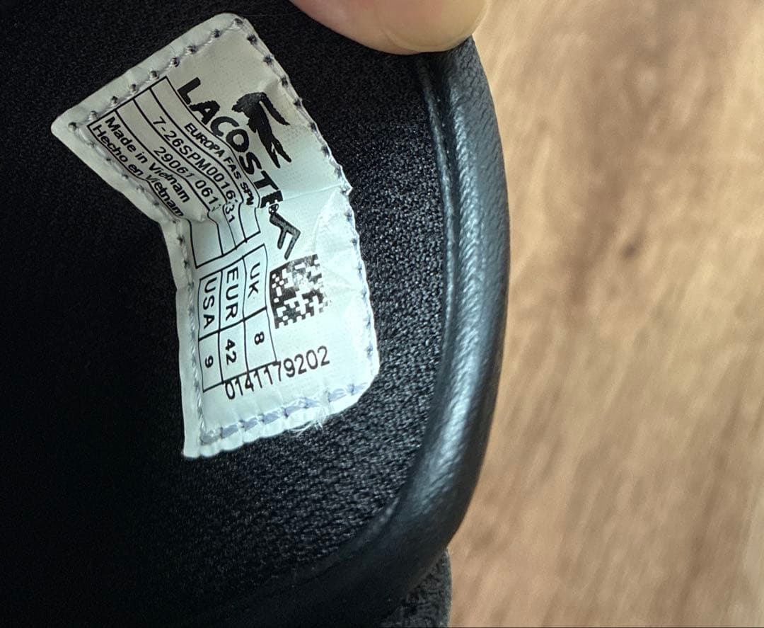 ラコステ　LACOSTE ブラック レザースニーカー　27㎝ — image 5