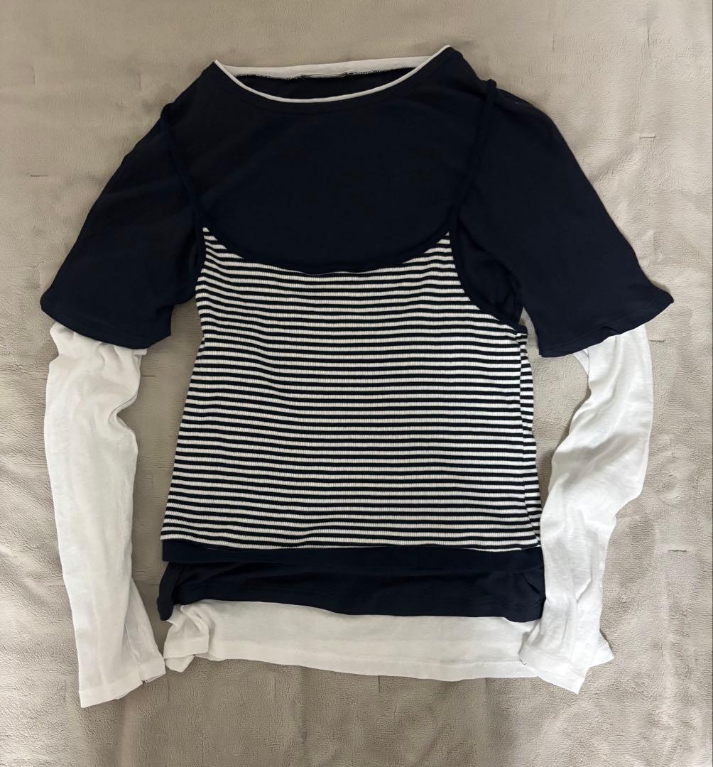 【ZARA】トリプルストライプエフェクトTシャツ — image 2