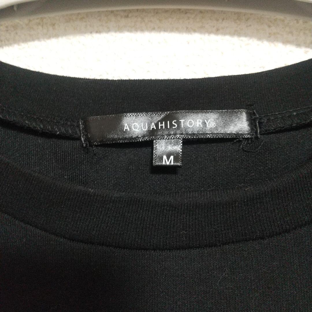 【美品】AQUAHISTORY ブラック 五分袖 Tシャツ M — image 2