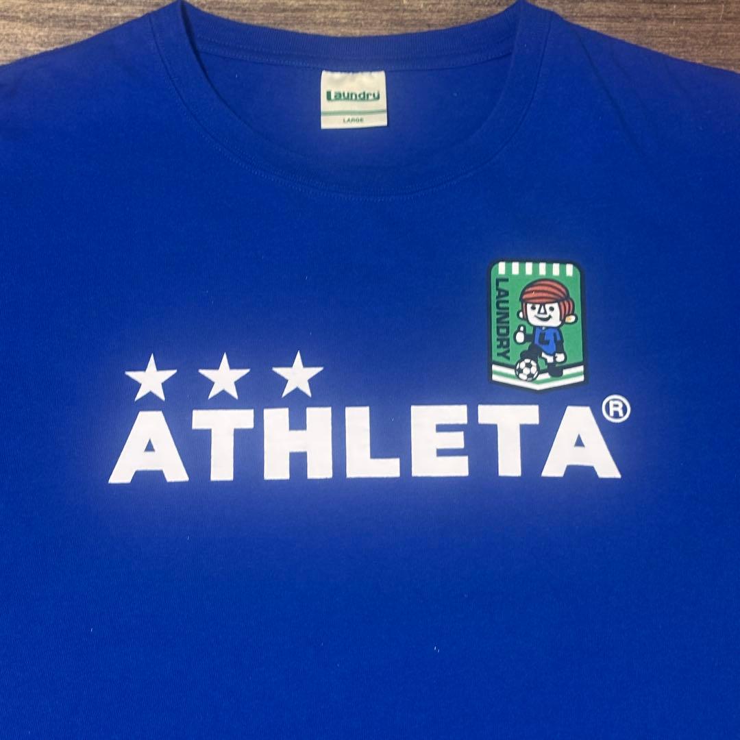 ◇ATHLETA × LAUNDRY コラボTシャツ 青　メンズ　Lサイズ — image 3