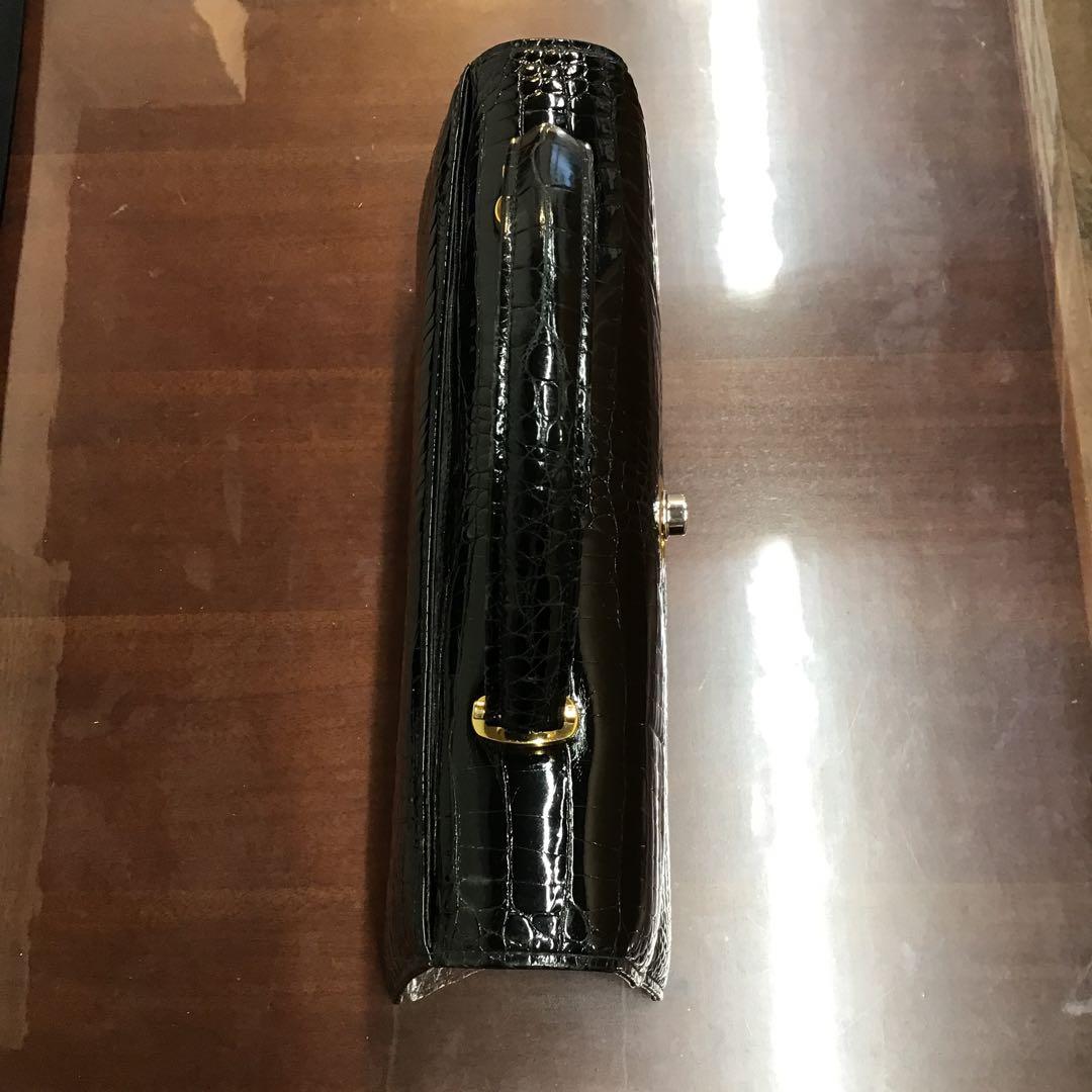 クロコダイル型押し ハンドバッグ ブラック — image 3