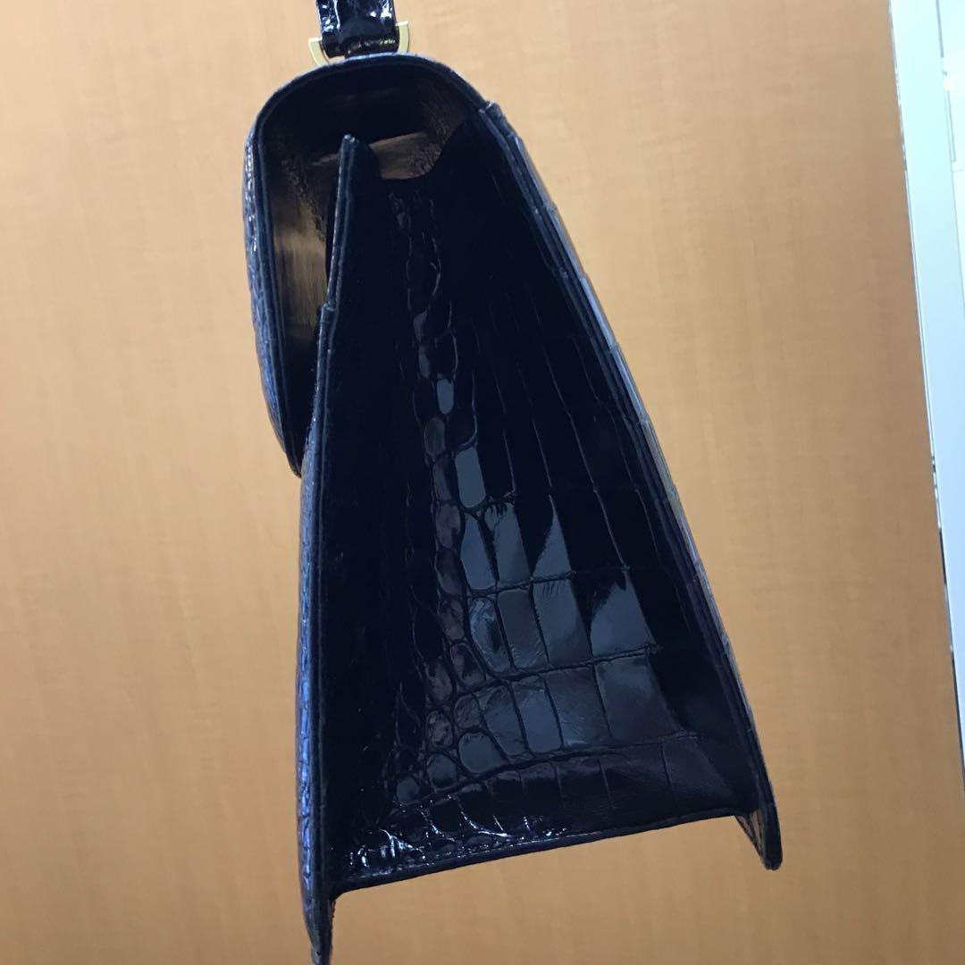 クロコダイル型押し ハンドバッグ ブラック — image 5