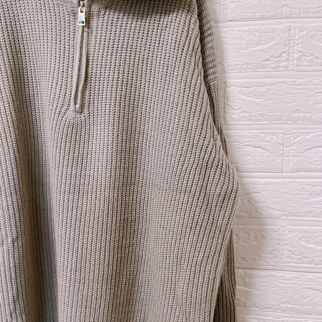 BLONDNINE [L] ハーフジップ ニット プルオーバー ベージュ — image 4