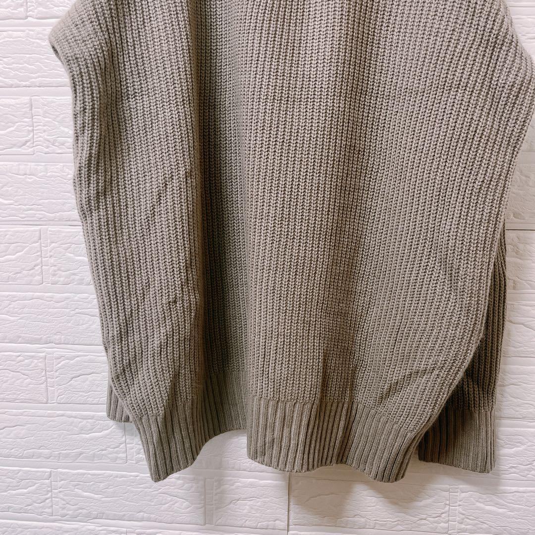 BLONDNINE [L] ハーフジップ ニット プルオーバー ベージュ — image 5
