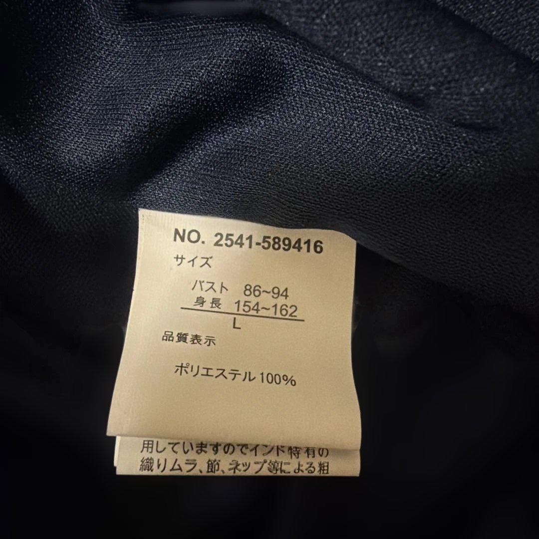 新品 ネイビー 半袖 プリーツワンピース Lサイズ — image 2