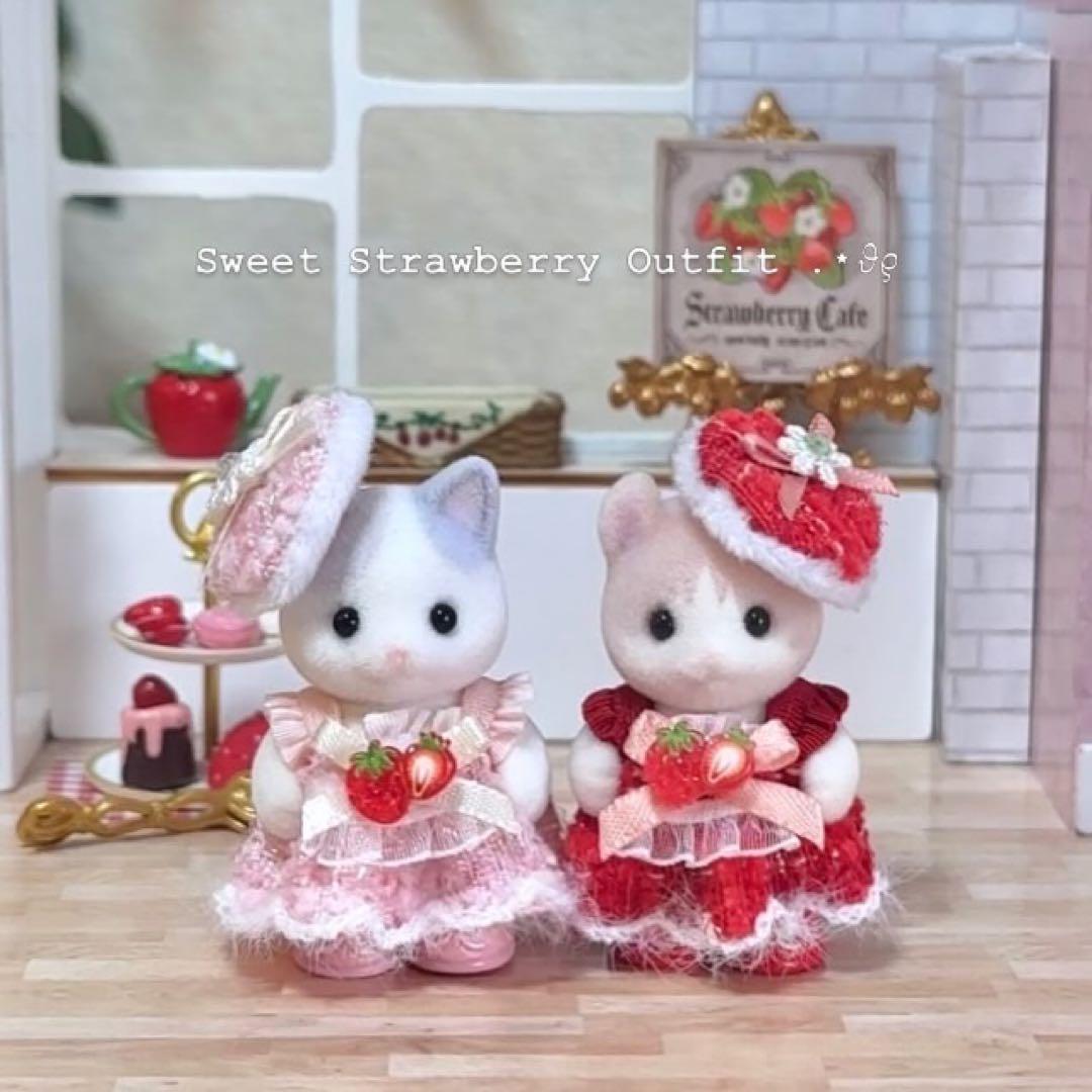 【バラ売り】❁⃘いちご 赤セット ♡ ラメ入りツイードワンピース ❁⃘*.゜ — image 3