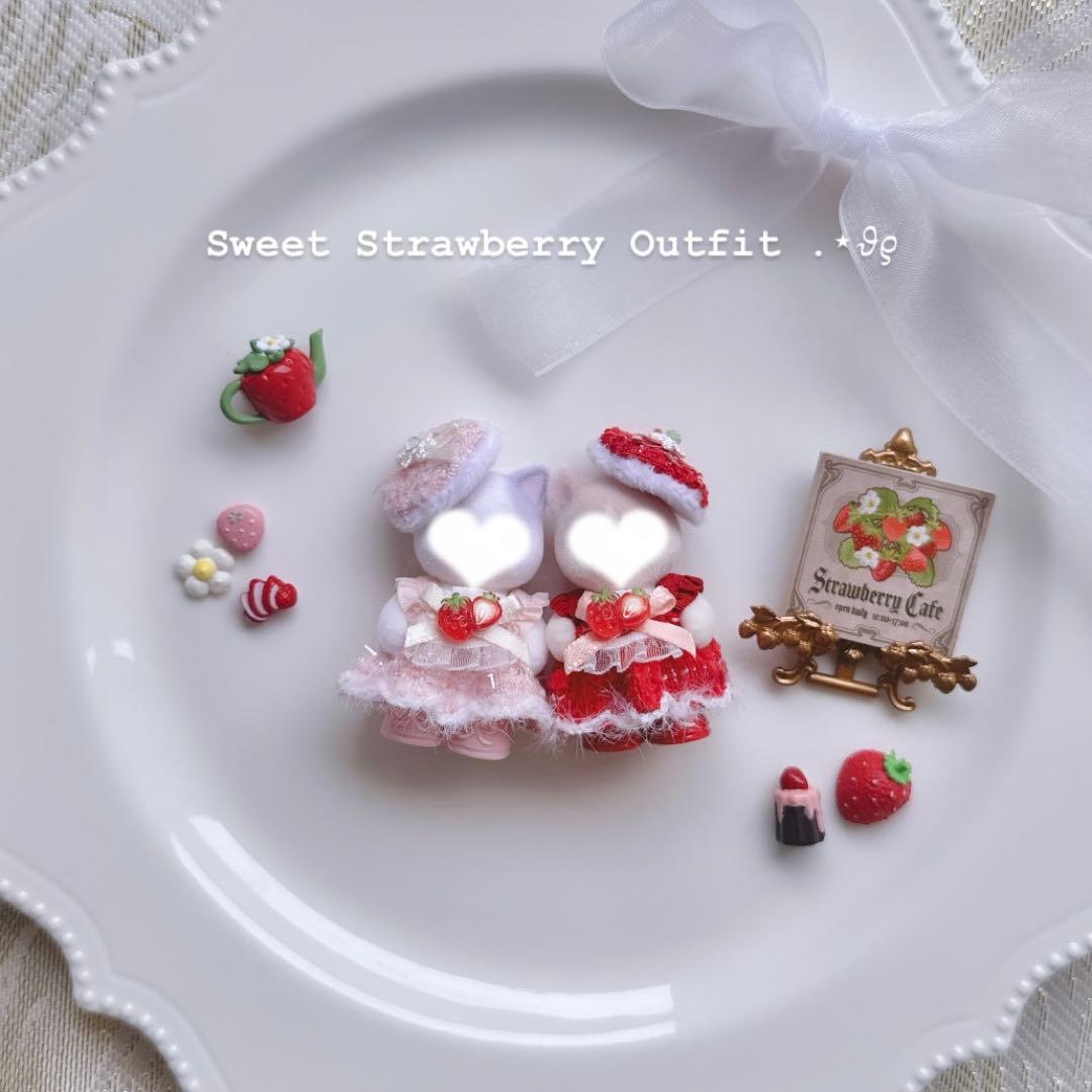 【バラ売り】❁⃘いちご 赤セット ♡ ラメ入りツイードワンピース ❁⃘*.゜ — image 5