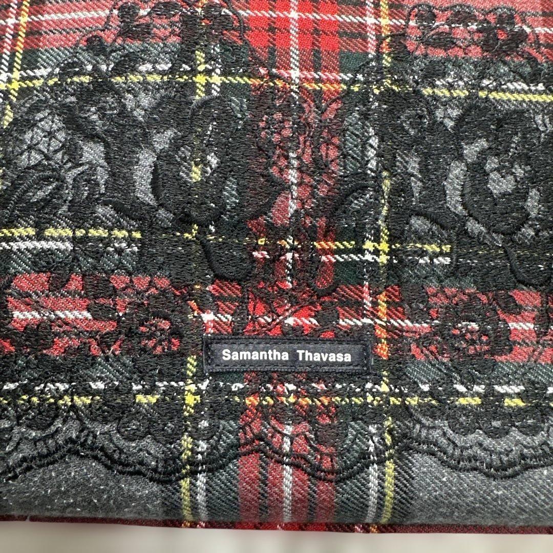 【美品】Samantha Thavasa ウッドハンドル チェック レース — image 5