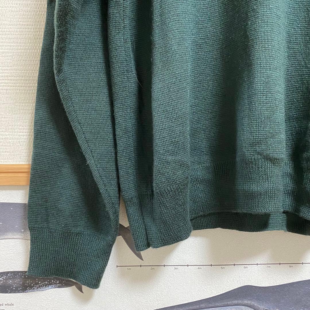 ナノユニバース Vネックニット タスマニアミックス 深緑 Lサイズ — image 5