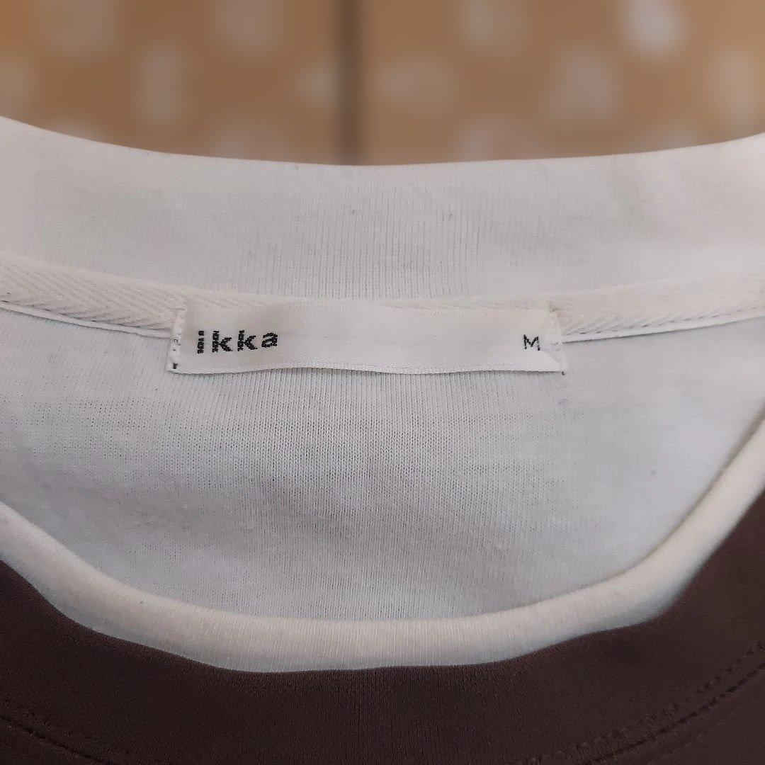 ikka フェイクレイヤード Tシャツ ブラウン M — image 2
