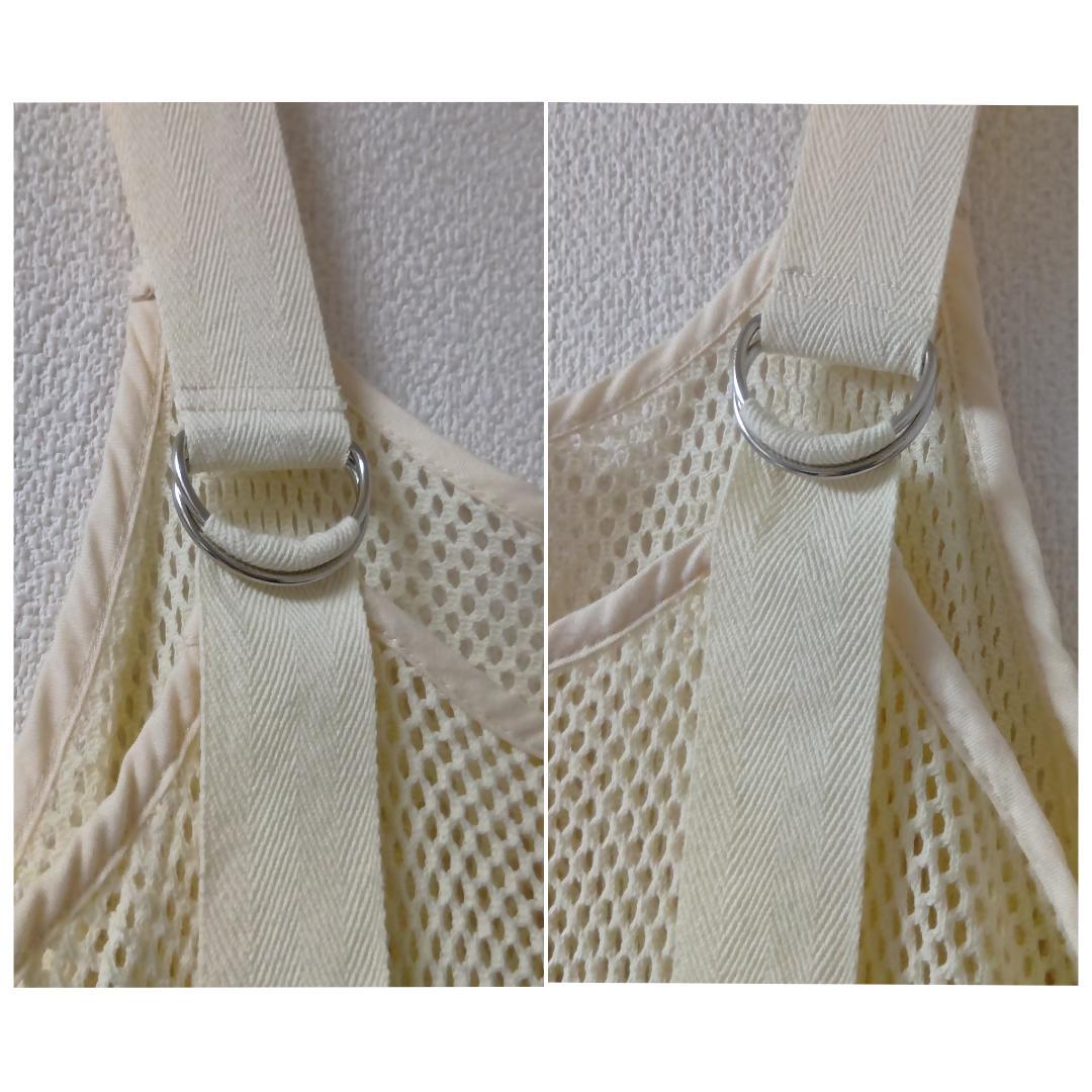 Ray BEAMS 2WAY 総メッシュ キャミワンピース アイボリーレイヤード — image 4