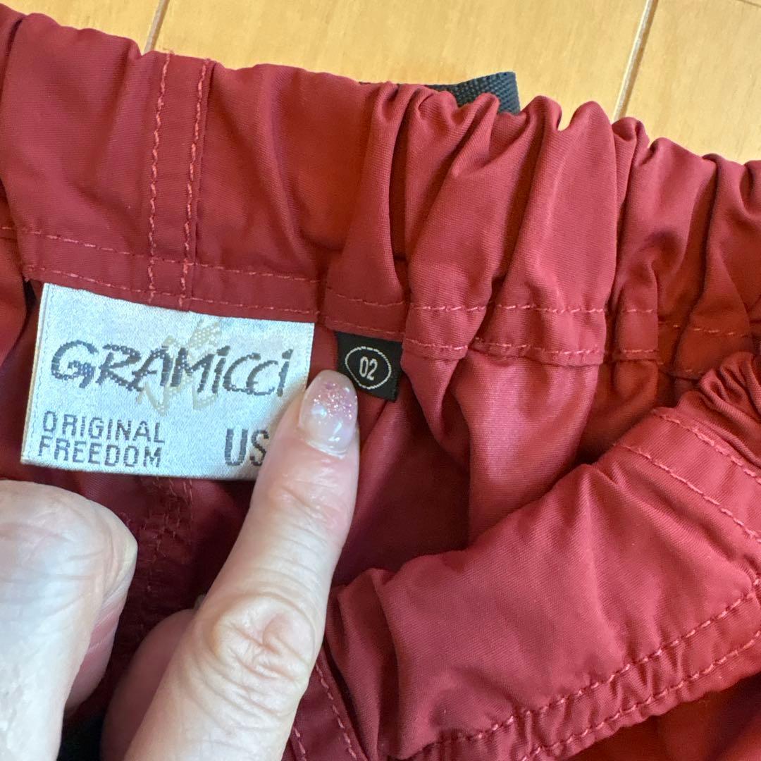 デニムダンガリーGramicci ハーフパンツ レッド 02サイズ — image 2