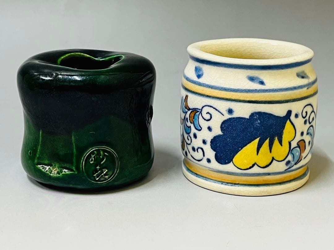 E712 蓋置　香合　茶道具　茶器　幹二郎　青釉つくね　妙喜庵 — image 5