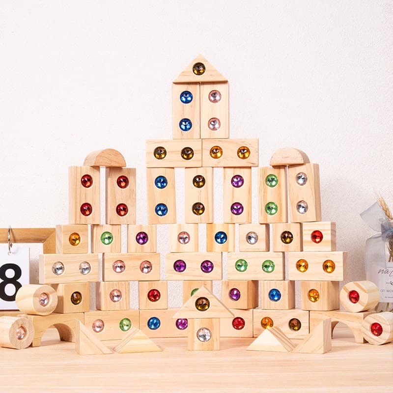 新品　ジュエルブロック　32pcs　積み木　宝石　知育玩具　モンテッソーリ — image 4