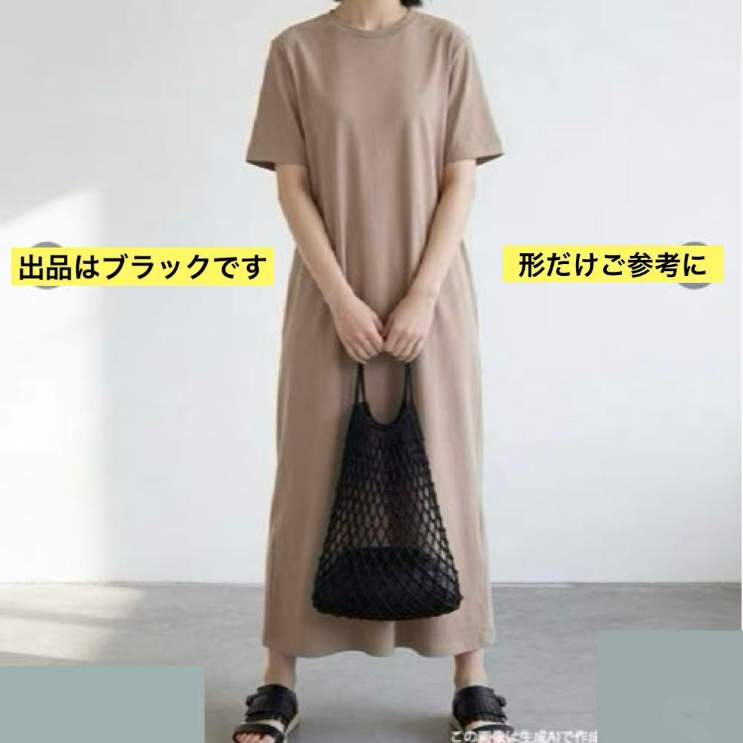 coen新品⭐️ロングワンピース　ブラック 半袖　定価¥12100 キャミ付き — image 3