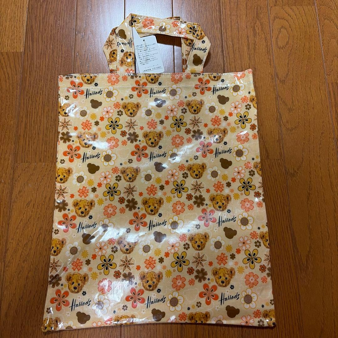 Harrods ハロッズ　ベア柄　花柄　くま　オレンジ　トートバッグ — image 2