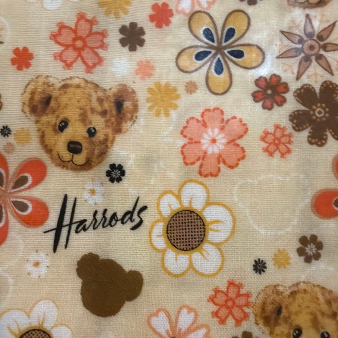 Harrods ハロッズ　ベア柄　花柄　くま　オレンジ　トートバッグ — image 4
