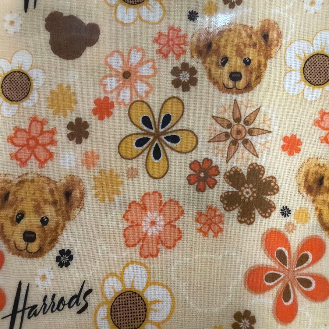 Harrods ハロッズ　ベア柄　花柄　くま　オレンジ　トートバッグ — image 5