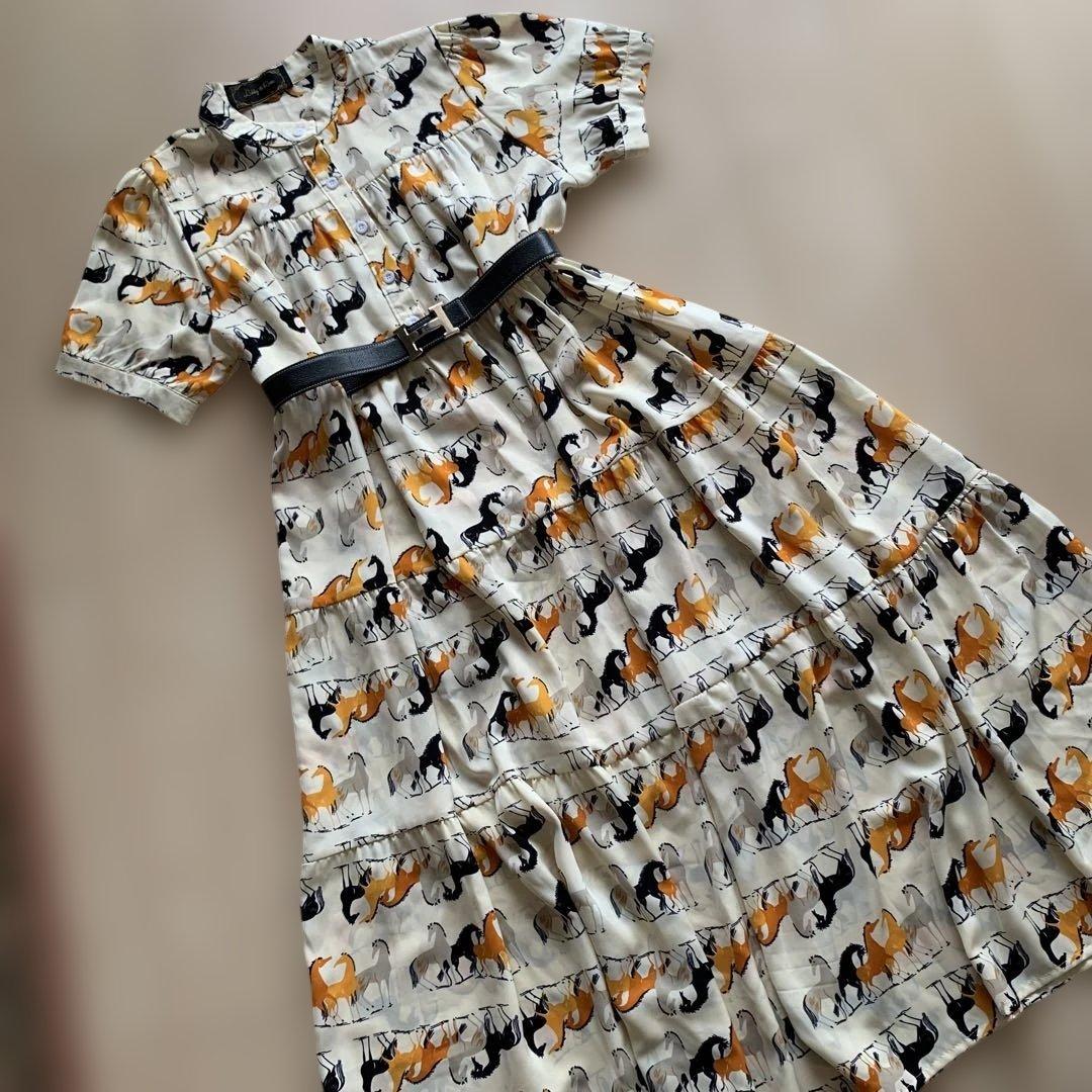 Libby & Rose 馬プリント 半袖ロングワンピース — image 5