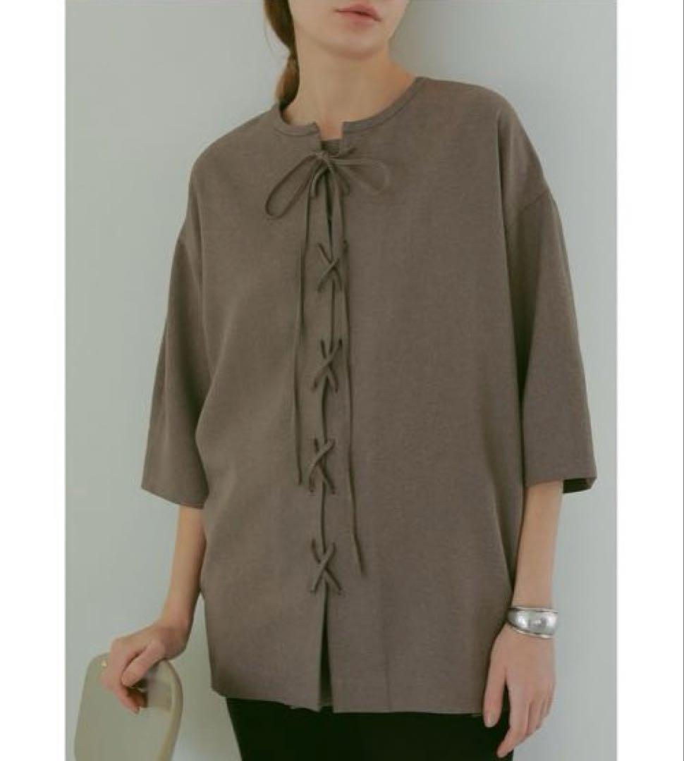 極美品☆23SS CLANE MANOF LACE UP LOOSE TOPS — image 3