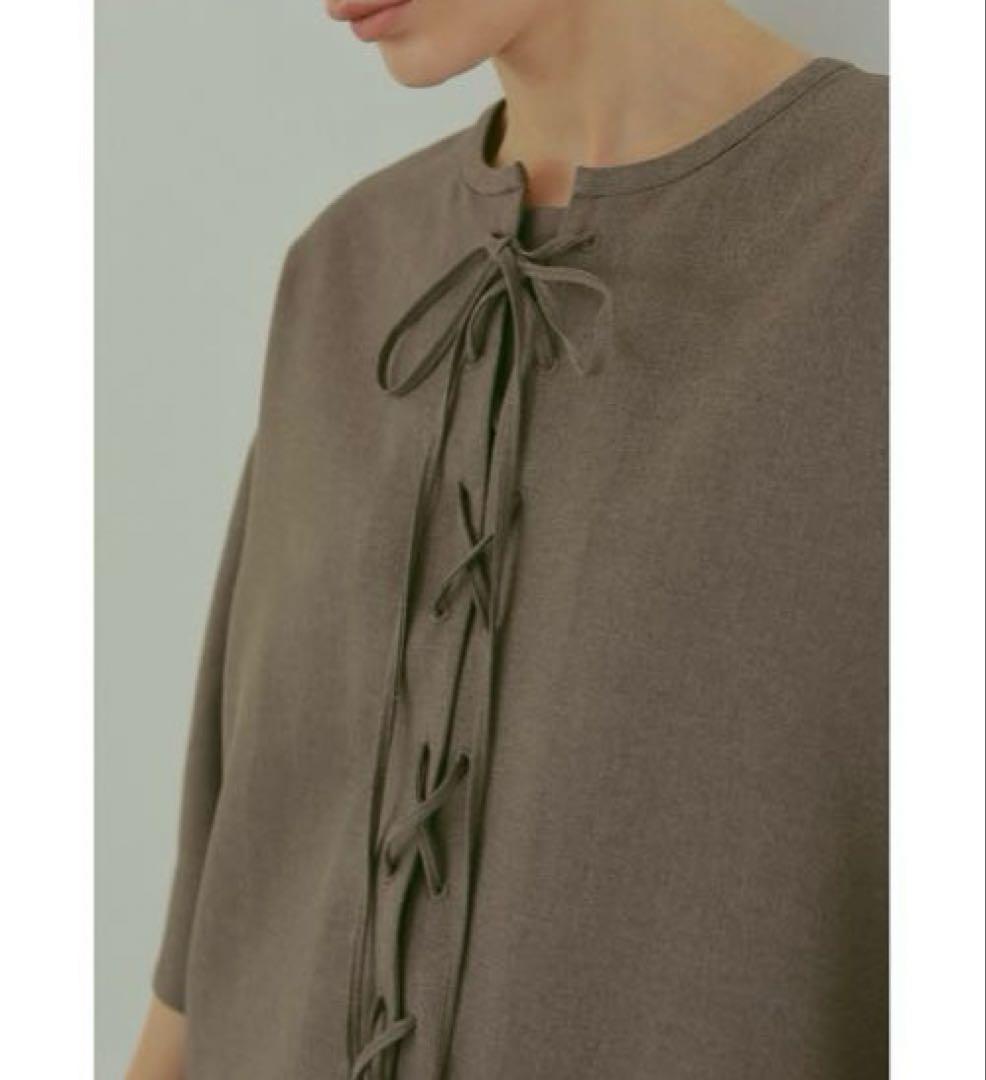 極美品☆23SS CLANE MANOF LACE UP LOOSE TOPS — image 5