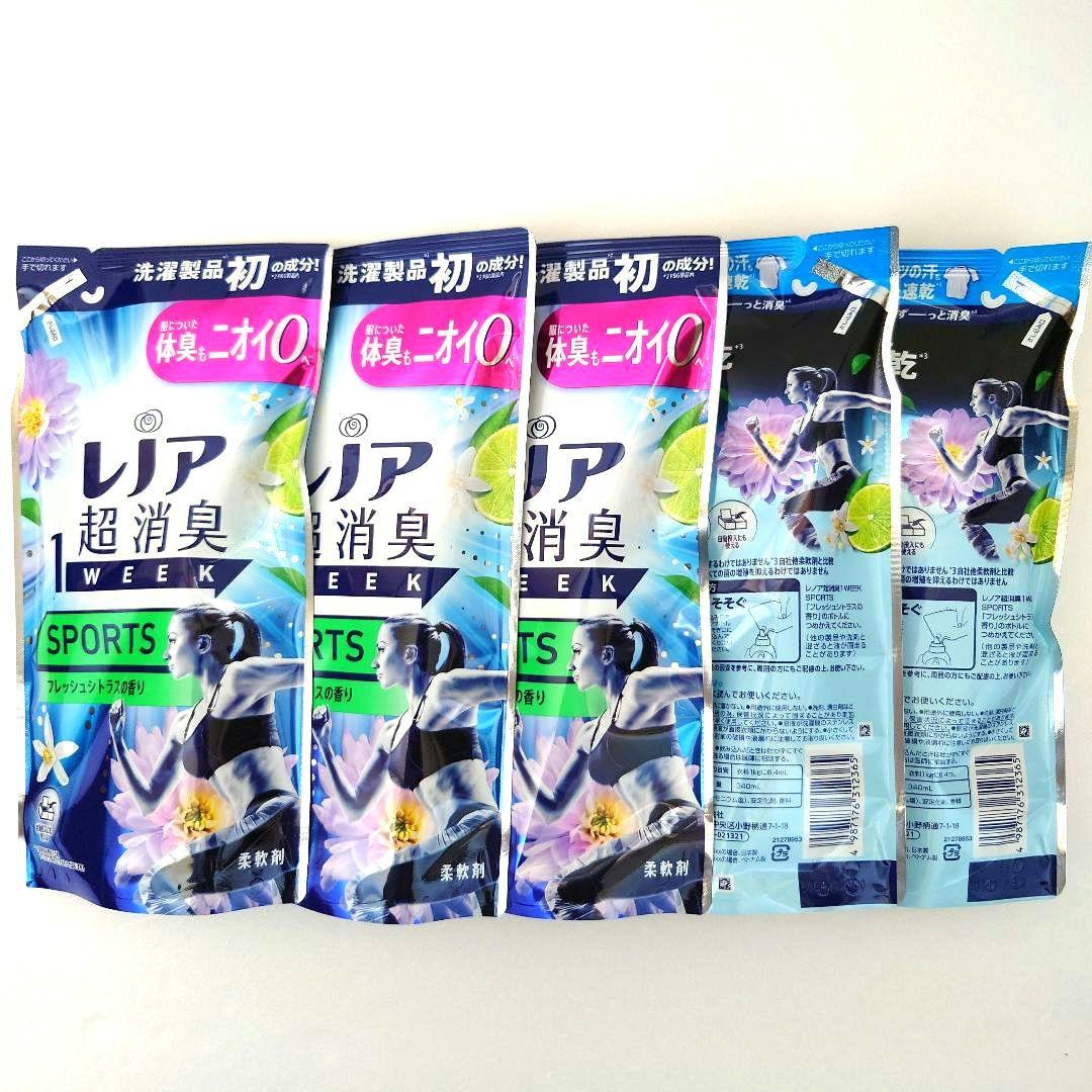 レノア　超消臭　1WEEK　SPORTS　フレッシュシトラス　340ml　5袋 — image 4
