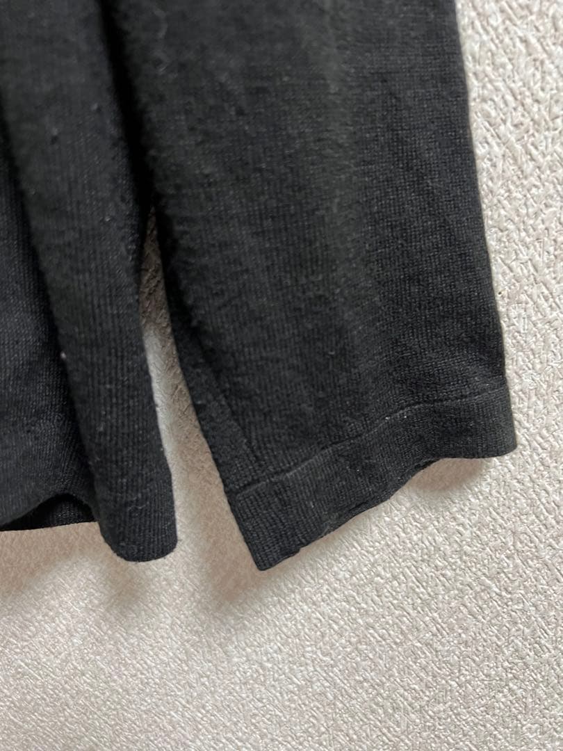 【最高級バージンウール混】N.C.B ヴィンテージ ハーフジップ ニット 黒 — image 4