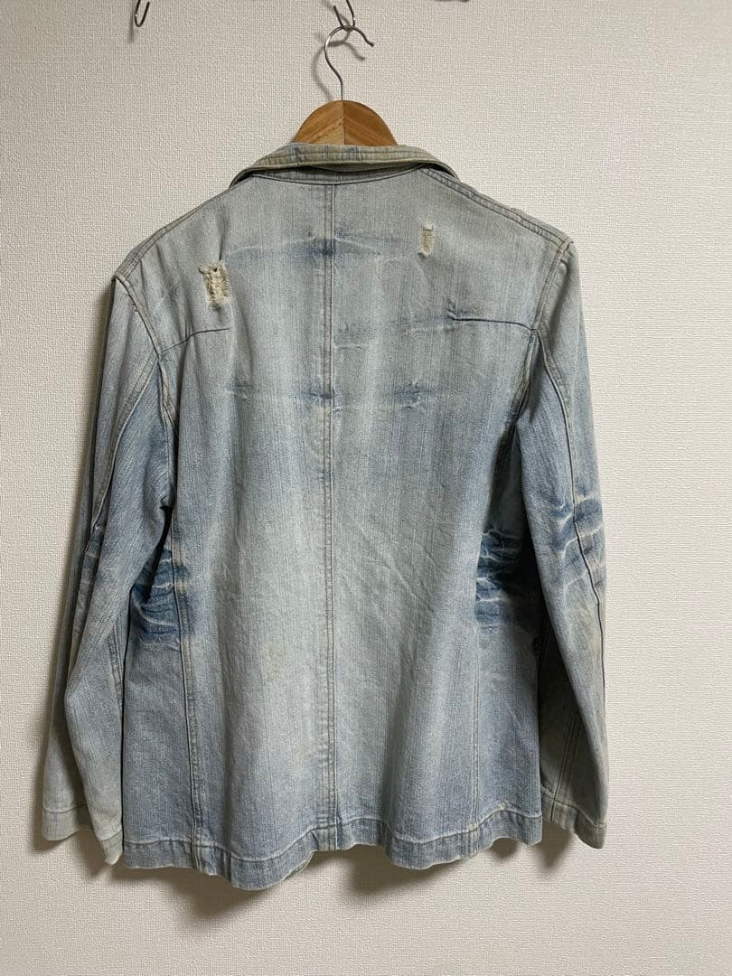 メンズ ダメージ加工デニムジャケット — image 2