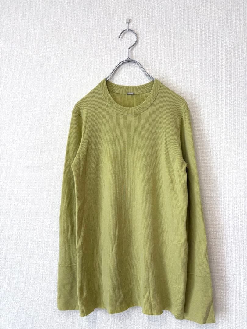 【美品】ミラオーウェン リブカットソー ライムカラー 長袖 トップス 春ニット — image 2