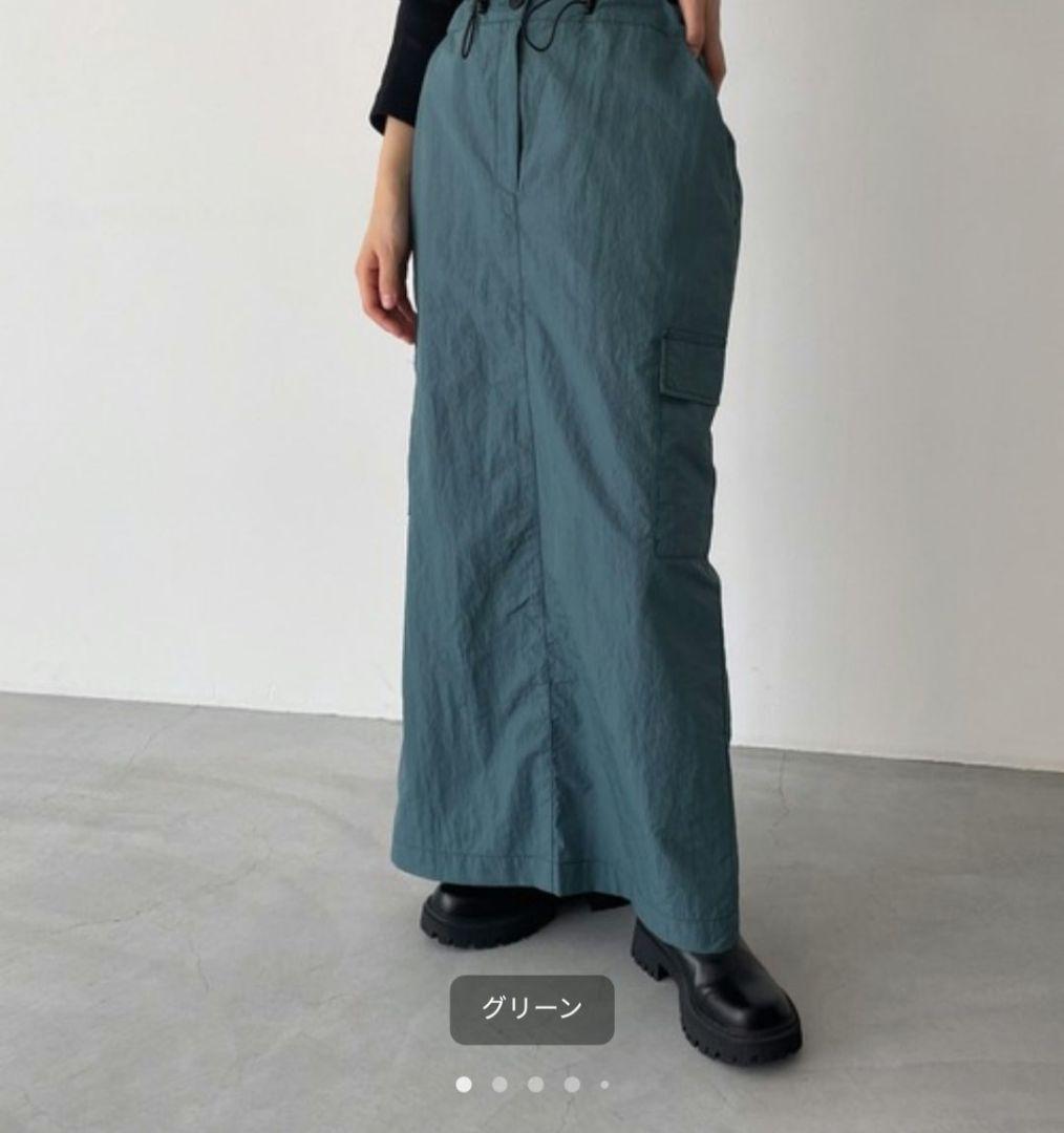 キャナルジーン　El mer　ナイロンカーゴスカート　グリーン　Ｍサイズ — image 3