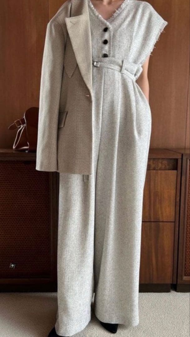 Clane TWEED FRINGE ALLINONE クラネ オールインワン — image 2