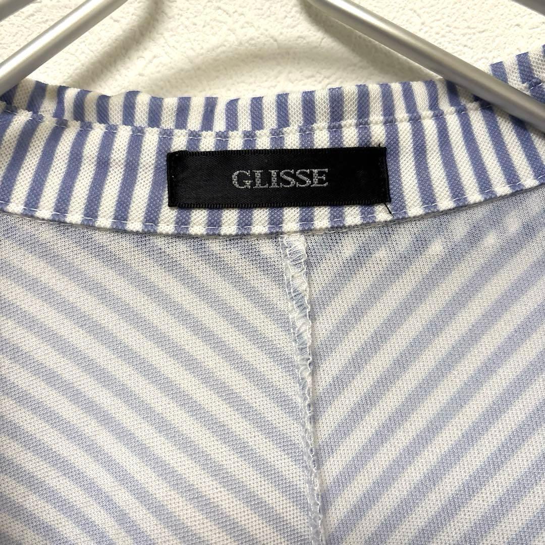 美品 GLISSE ◇ストライプ スキッパーブラウス 3L ゆったり 春夏秋活躍 — image 3