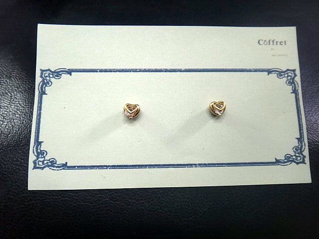 ハート CZ YG"ゴールド" マグネット　イヤリング（ピアス風） — image 5