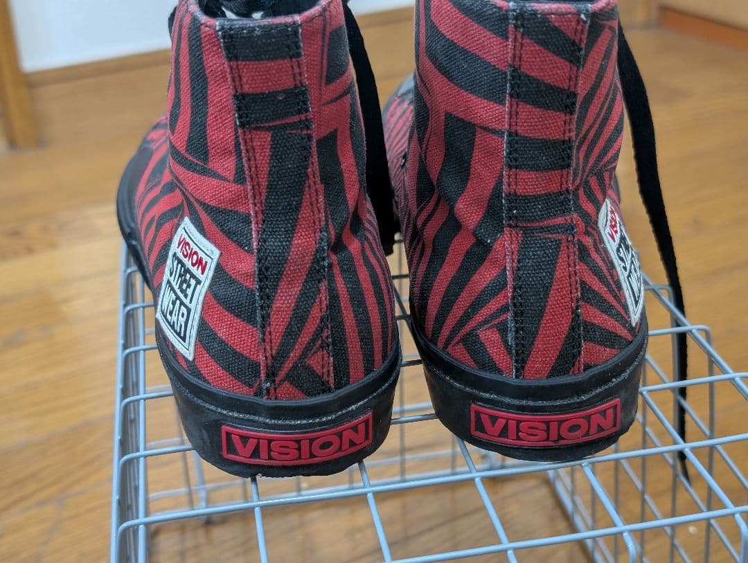 VISION STREET WEAR ハイカットスニーカー レッド ブラック — image 3