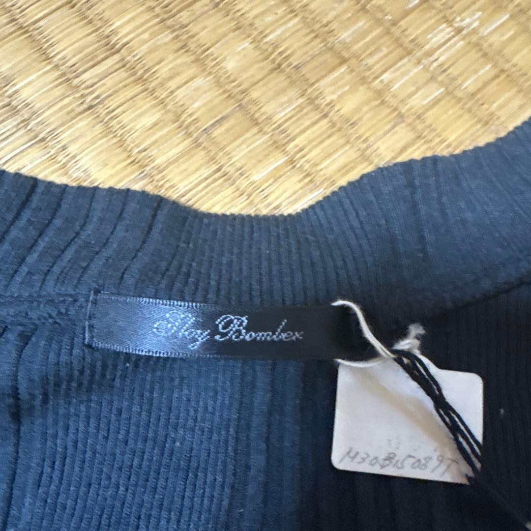 BOMBEX ネイビー リブ編み長袖トップス値下げ交渉OK — image 3