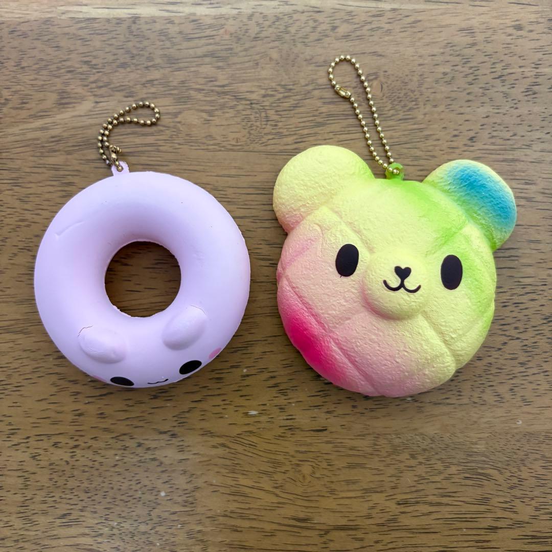 スクイーズ　ドーナツ　メロンパン　うさぎ　クマ キーホルダー — image 2