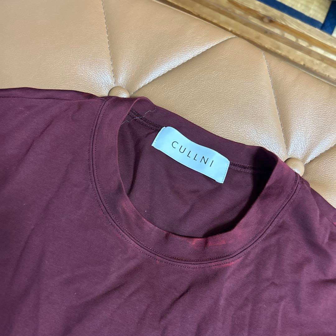 CULLNI クルニ Tシャツ ボルドー 裾リボン — image 2