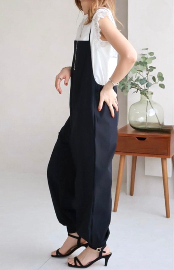 美品 Social GIRL ブラックサロペット オーバーオール ブラック — image 5