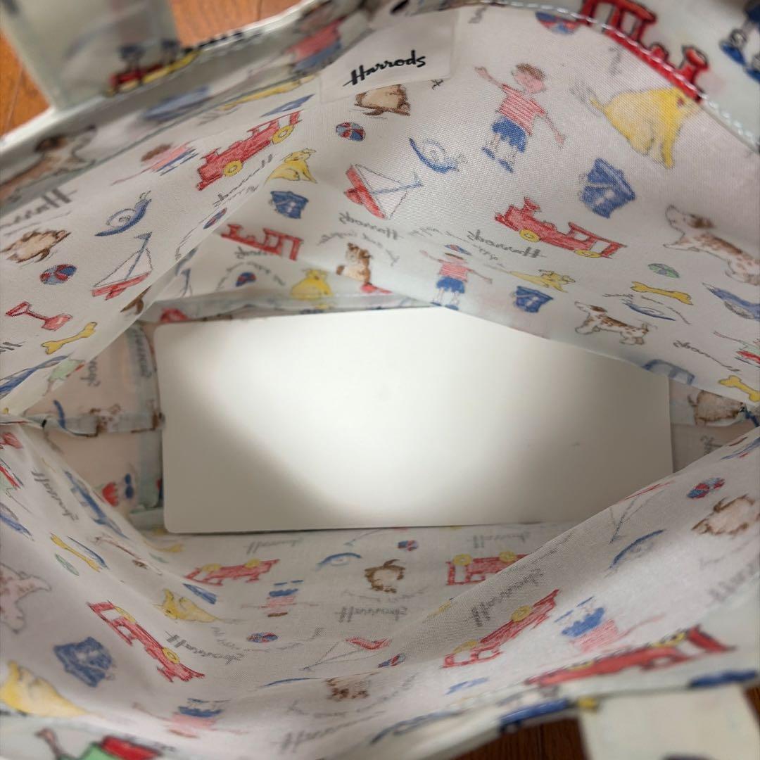 Harrods ハロッズ　トートバッグ　犬　車柄　ライトブルー — image 3