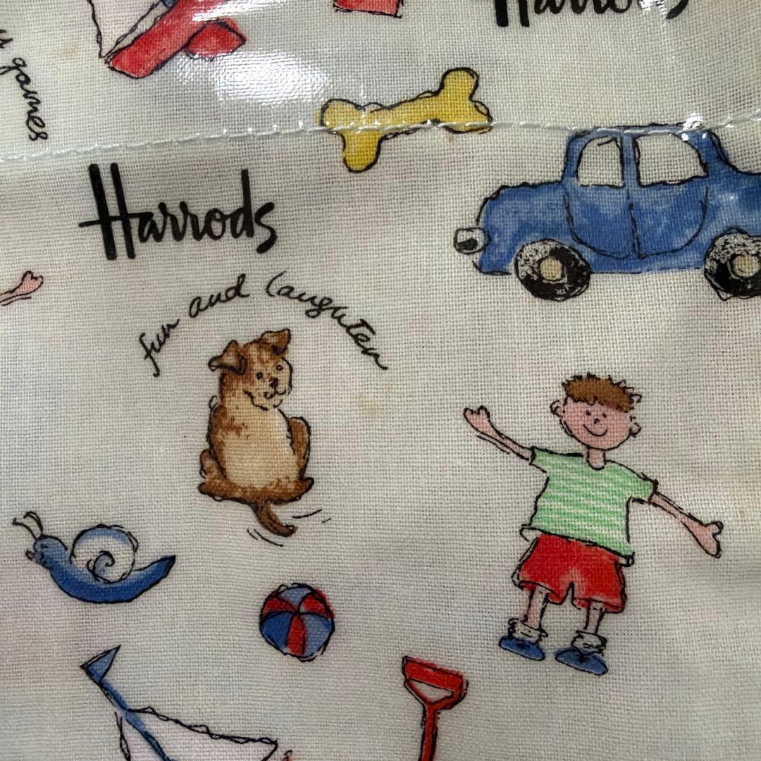 Harrods ハロッズ　トートバッグ　犬　車柄　ライトブルー — image 4