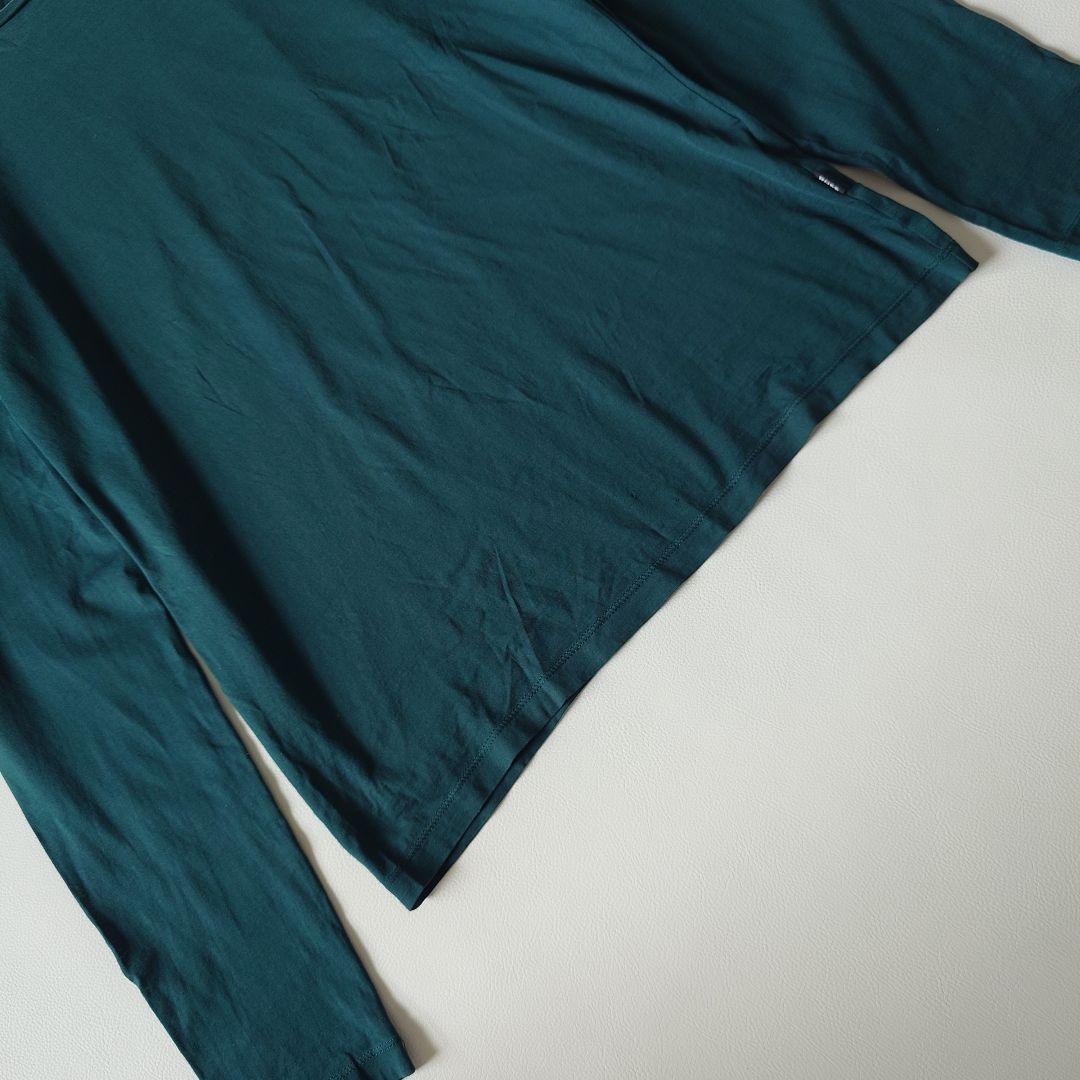 HUGO BOSS マーセライズド ストレッチ S〜M カットソー 深緑 長袖 — image 3