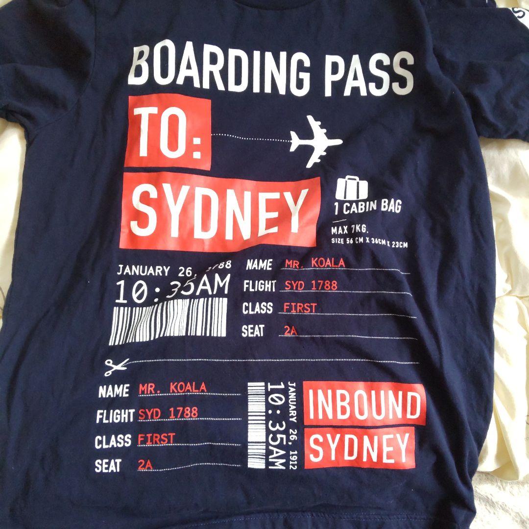 ✨SYDNEY／ ボーディングパス ／搭乗券／チケット／飛行機／バーコード 半袖 — image 3